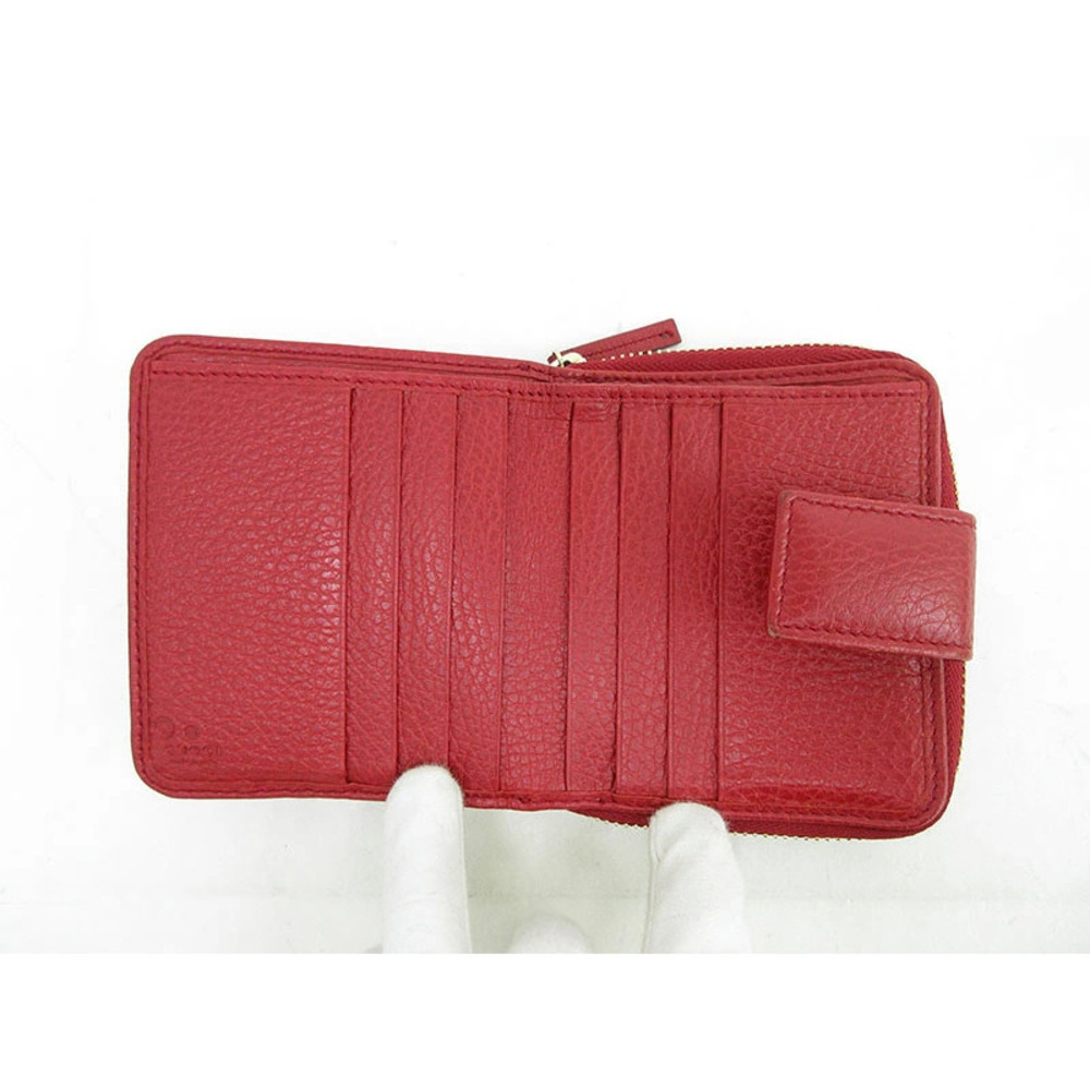 GUCCI Compact Wallet Red GG Canvas - Picture 7 of 9